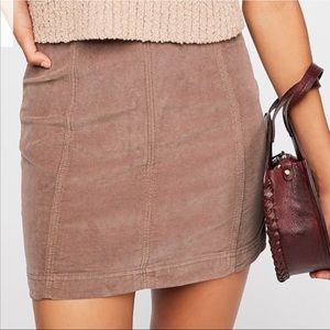 Free People Tan Suede Mini Skirt